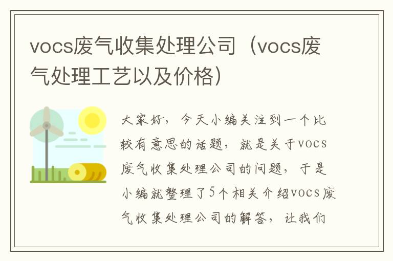 vocs废气收集处理公司（vocs废气处理工艺以及价格）